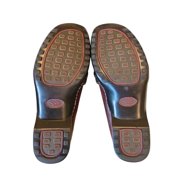 Sofft Brown Leather Low Heel Slip-On Loafers w/Buckle - Picture 3 of 6